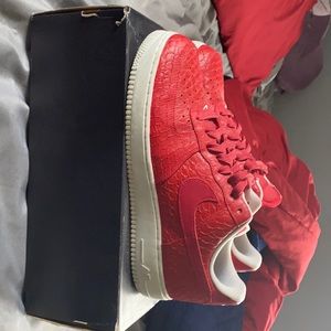 Nike Air Force 1 Fishskin RED low-tops GOOD CONDITION